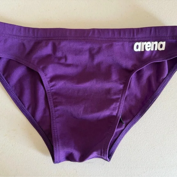 Arena Men's Plum-White Swim Briefs - Picture 4 of 5